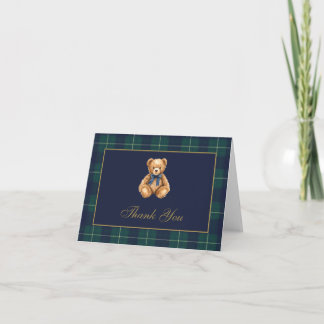 Cartão De Agradecimento Vintage Polo Teddy Bear Baby Shower Thank You Card