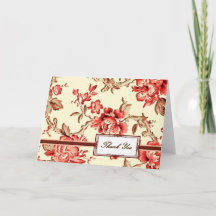Vintage Red Floral Impressão