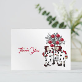 Cartão De Agradecimento Vintage Red Painting the Rosa