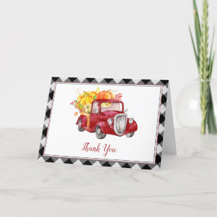 Cartão De Agradecimento Vintage Red Truck Fall Baby Shower Thank you Card