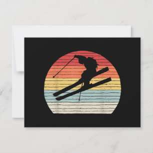 Cartão De Agradecimento Vintage Retro Winter Sports ski