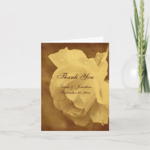 Cartão De Agradecimento Vintage Rosa Floral Wedding