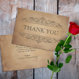 Cartão De Agradecimento Vintage Rustic Antiga Casamento Vitoriano Bergamin