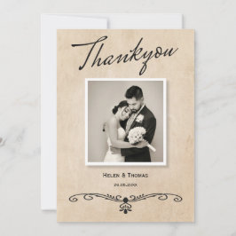 Cartão De Agradecimento Vintage Rustic Parergs Weding Thankyou Card