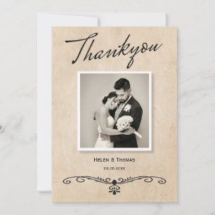 Cartão De Agradecimento Vintage Rustic Parergs Weding Thankyou Card