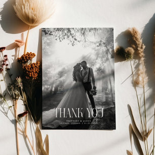 Cartão De Agradecimento Vintage Rustic Wedding Photo