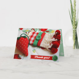 Cartão De Agradecimento Vintage Strawberry Blessings - "Obrigado"