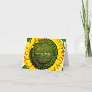 Cartão De Agradecimento Vintage SunflowerObrigado