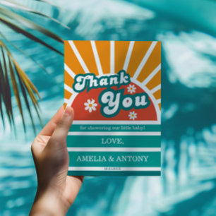 Cartão de Agradecimento Vintage Sunshine para Chá 