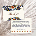 Cartão De Agradecimento Vintage Talavera Azulejo azulejos Azulejo<br><div class="desc">Vintage Talavera Azulejo azulejos castanhos azuis do Mediterrâneo casamento agradeço cartas,  ornamentos vintage elegante obrigado cartas</div>
