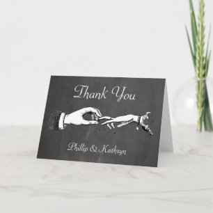 Cartão De Agradecimento Vintage Thank You Personalized Wedding Ring Card