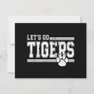 Cartão De Agradecimento Vintage Tigers School Sports Name Retro