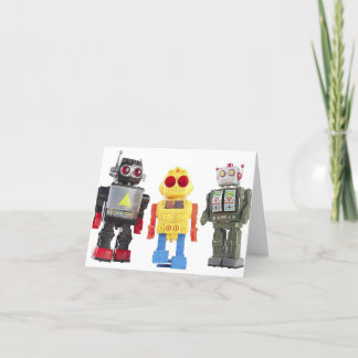 Cartão De Agradecimento Vintage Toy Robots