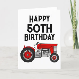 Cartão De Agradecimento Vintage Trator Personalizado Idade de Aniversário 
