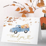 Cartão De Agradecimento Vintage Truck Fall Chá de fraldas Obrigado<br><div class="desc">Veja este charmoso design de outono mostrando uma abóboras de carregando de caminhão vintage e folhas de outono. Não se esqueça de explorar a coleção de itens complementares como cartões de gabinete, jogos e suprimentos de festas. Se você precisar de ajuda para personalizar ou tiver solicitações especiais, sinta-se à vontade...</div>