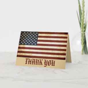 Cartão De Agradecimento Vintage USA Flag Happy Veteran Day
