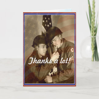 Cartão De Agradecimento Vintage Veterans Day, Obrigados muito!
