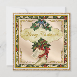 Cartão De Agradecimento Vintage Victorian Felry Christmas (Vintagem vitori