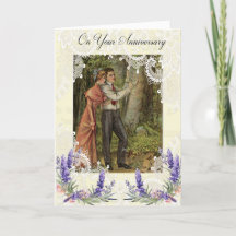 Vintage Victorian Wedtorian Anniversário Card