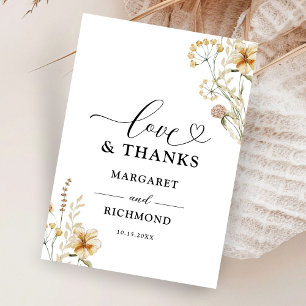 Cartão De Agradecimento Vintage Wildflower Floral Wedding Obrigado