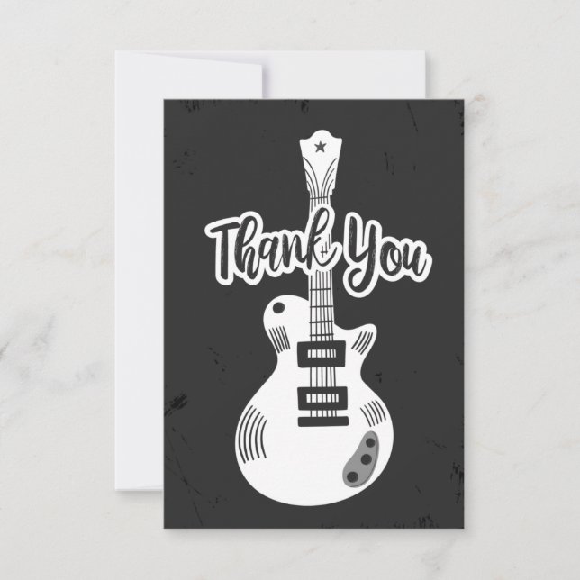 Cartão de agradecimento violão Rock N Roll (Frente)