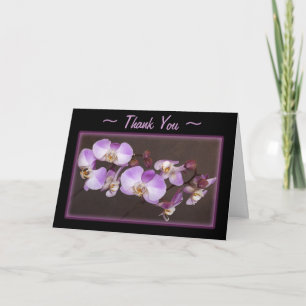 Cartão De Agradecimento Violet e Orquídea Branca Fecham Fotografia