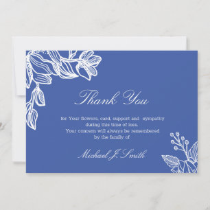 Cartão De Agradecimento Violet Floral Graphic Modern Funeral Sympathy
