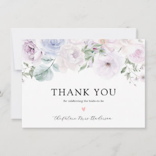 Cartão De Agradecimento Violet Lavanda Floral Chuveiro de Noiva Agradecime