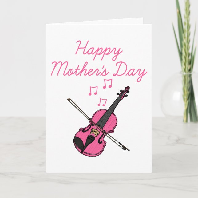 Cartão De Agradecimento Violino Dia de as mães Violino (Frente)