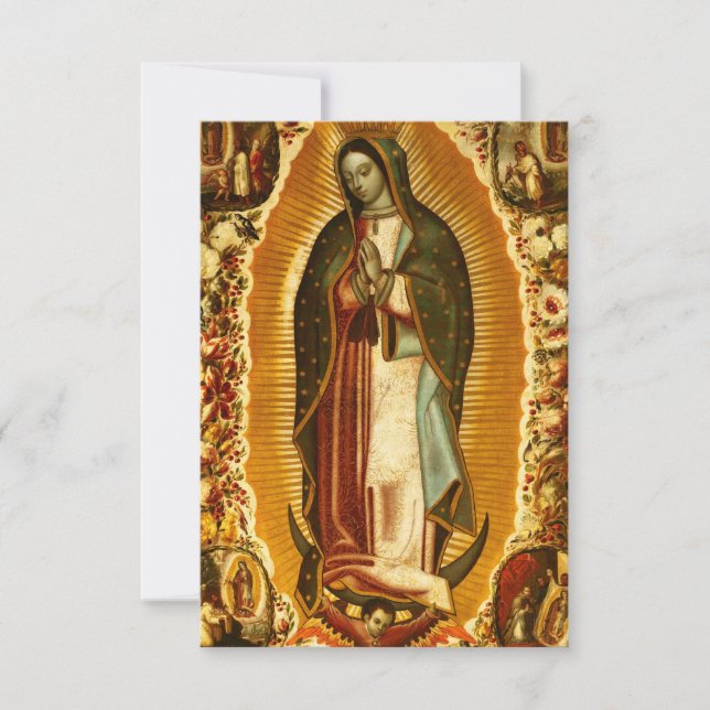 Cartão De Agradecimento Virgem de Guadalupe Nossa Senhora Mãe Maria (Frente)