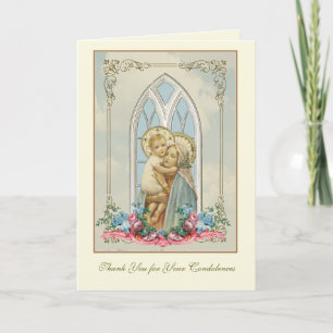 Cartão De Agradecimento Virgem Maria Jesus Católico Condolências Agradecim