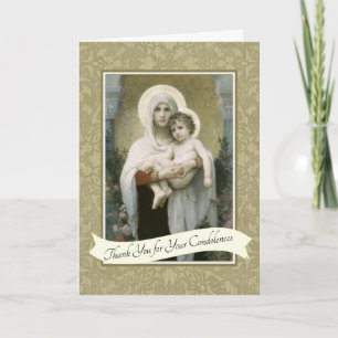 Cartão De Agradecimento Virgem Maria Jesus Católico Condolências Obrigado