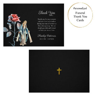 Cartão De Agradecimento Virgem Maria Solteiro Rosa do Funeral Católico Rom