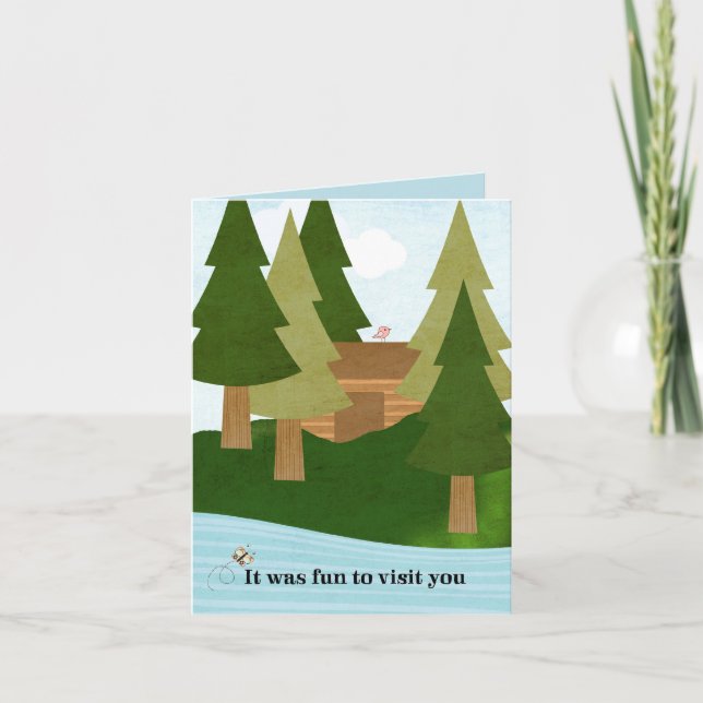 Cartão De Agradecimento Visita de Cabin-Lake - Obrigado pela Hospitalidade (Frente)