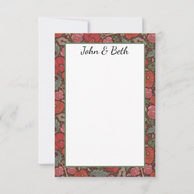 Cartão De Agradecimento Vítoro Steampunk Velho Chave de Bloqueio Poppies V (Frente)