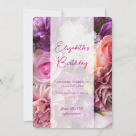 Cartão De Agradecimento Vivid Orchid Birthday Invitation Card