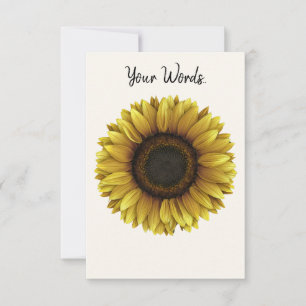 Cartão De Agradecimento Vivid Sunflower Botanical Art Design