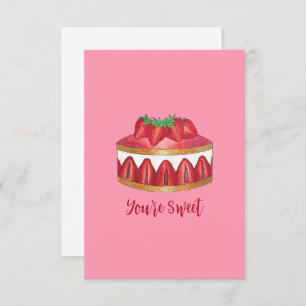 Cartão De Agradecimento Você é doce Obrigado Strawberry Fraisier Cake