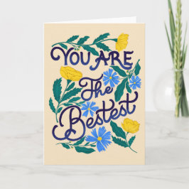 Cartão De Agradecimento Você é o melhor Floral escrito à mão.