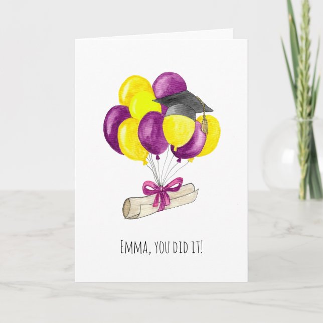 Cartão De Agradecimento Você fez, Graduação com Personalização (Frente)