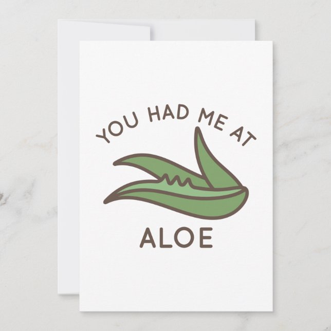 Cartão De Agradecimento Você Me Conquistou Com Aloe (Frente)