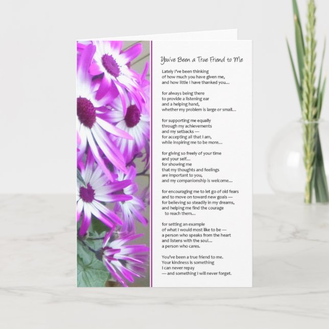 Cartão De Agradecimento Você tem sido um verdadeiro amigo para mim... (Frente)