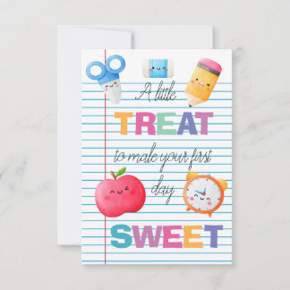 Cartão De Agradecimento Voltar à Etiqueta de Presente na Escola Imprimível