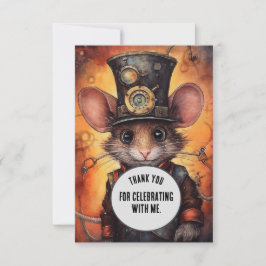 Cartão De Agradecimento Wafflewhisk Obrigado Steampunk animal Personalizad