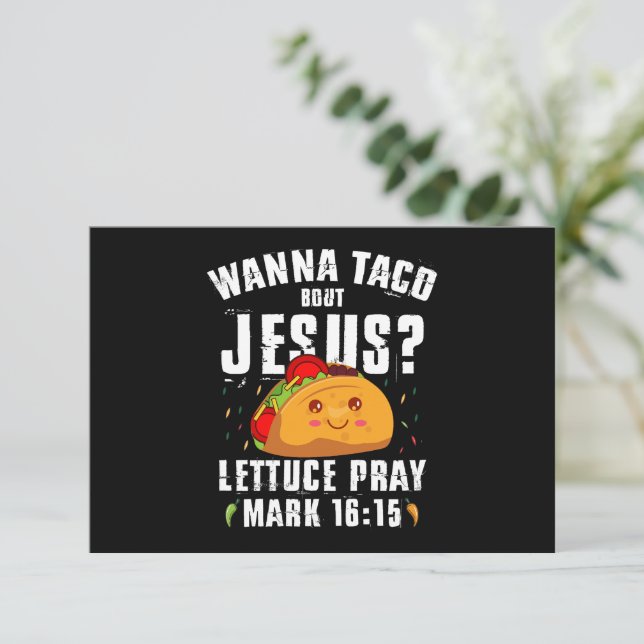 Cartão De Agradecimento Wanna Taco Bout Jesus Cinco de Mayo Christian (Em pé/Frente)