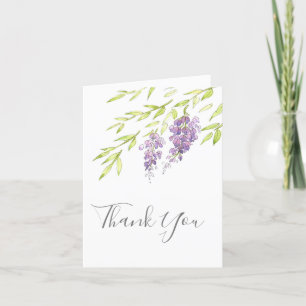 Cartão De Agradecimento Watercolor and Pen Wisteria