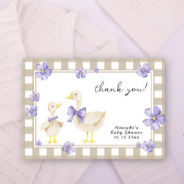 Cartão De Agradecimento Watercolor baby silly goose baby shower thank you