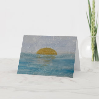 Cartão De Agradecimento Watercolor Beach Sunny Day Blank Note Card