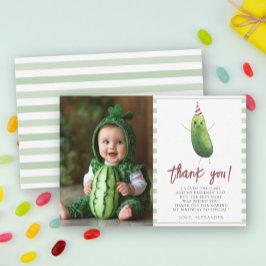 Cartão De Agradecimento Watercolor Big Dill First Festa de aniversário