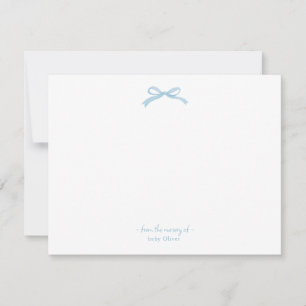 Cartão De Agradecimento Watercolor Blue Arco gingham Baby boy flat